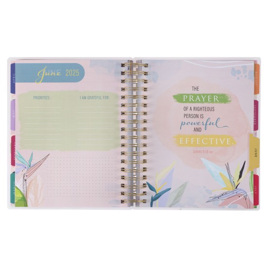 God Refreshes My Soul 2025 18-Month Planner with Elastic Closure - Psalm 23:3