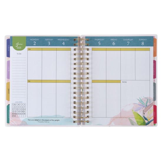 God Refreshes My Soul 2025 18-Month Planner with Elastic Closure - Psalm 23:3