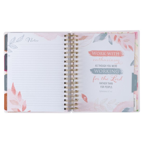 God Refreshes My Soul 2025 18-Month Planner with Elastic Closure - Psalm 23:3