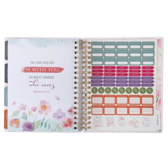 God Refreshes My Soul 2025 18-Month Planner with Elastic Closure - Psalm 23:3