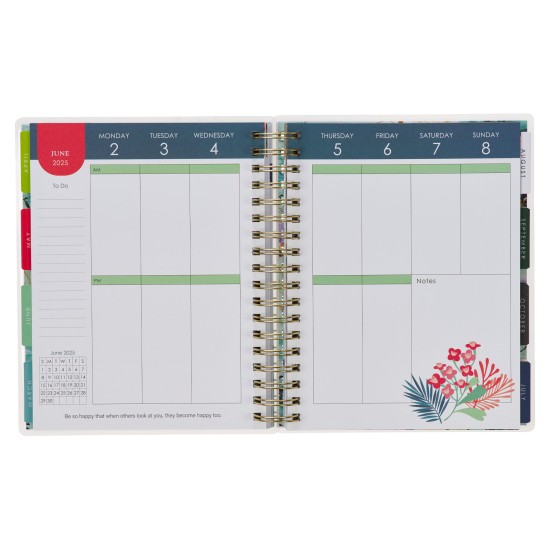 Thankful Grateful Blessed 2025 18-Month Planner with Elastic Closure