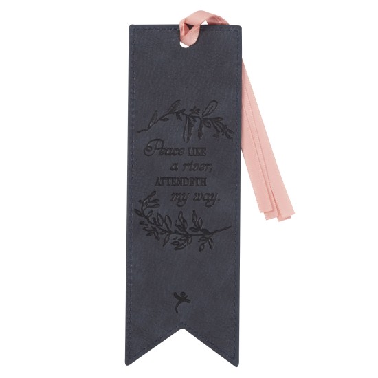 It is Well Hymn Watercolor Floral Faux Leather Bookmark