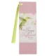 My Grace is Sufficient Hummingbird Pink Faux Leather Bookmark - 2 Corinthians 12:9