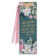 Be Still and Know Teal Floral Faux Leather Bookmark - Psalm 46:10