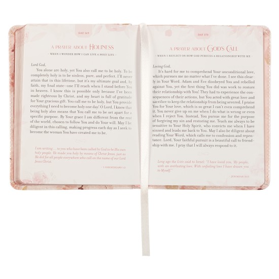 Daily Prayers for Women Pink Floral Faux Leather Devotional