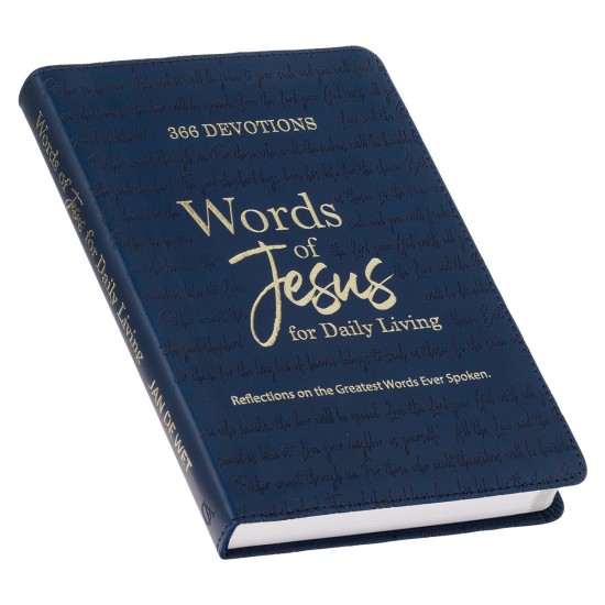 Words of Jesus for Daily Living Blue Faux Leather Devotional