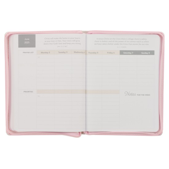 Hope and a Future Pink Faux Leather 2025 Large 18-month Planner for Women - Jeremiah 29:11