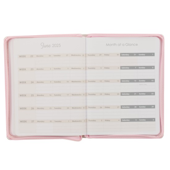 Hope and a Future Pink Faux Leather 2025 Large 18-month Planner for Women - Jeremiah 29:11