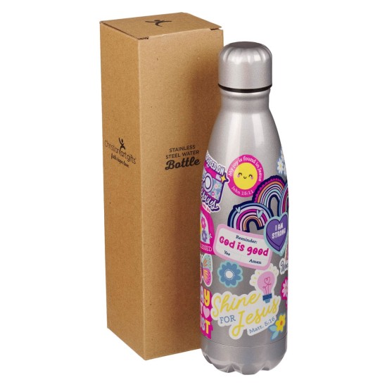 Shine for Jesus Silver Stainless Steel Water Bottle