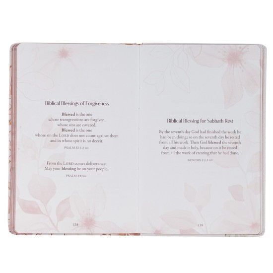 52 Prayers of Blessing for Women White Floral Faux Leather Prayer Book