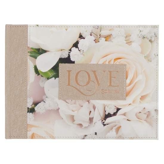 Love Ivory Faux Leather Medium Guest Book