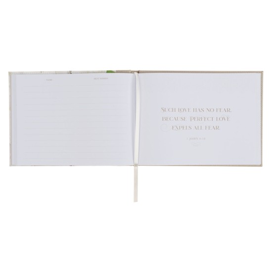 Love Ivory Faux Leather Medium Guest Book