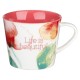 Life Is Beautiful Coral Poppies Ceramic Coffee Mug