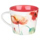 Life Is Beautiful Coral Poppies Ceramic Coffee Mug