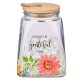 Today I'm Grateful For Orange Daisy Glass Gratitude Jar with Cards