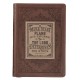 A Man's Heart Classic Faux Leather Zippered Journal in Brown - Proverbs 16:9