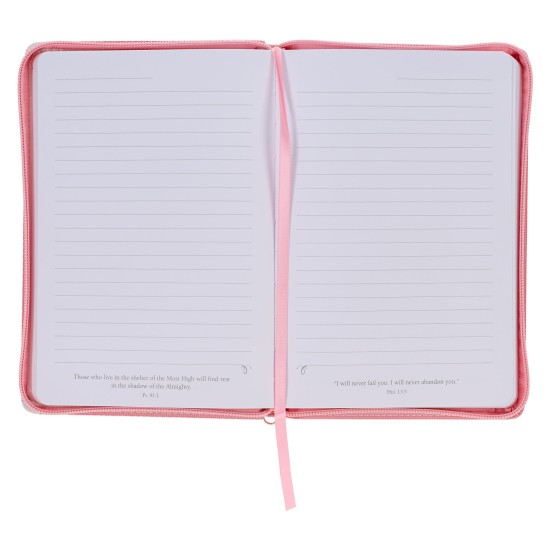 The Plans Pink Bouquet Faux Leather Classic Journal with Zippered Closure - Jeremiah 29:11