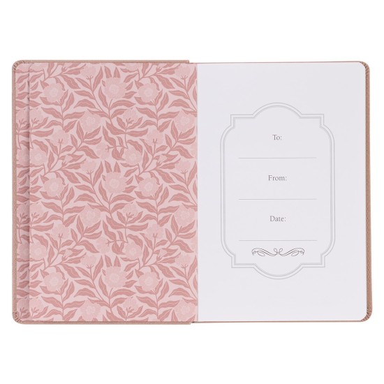 Sufficient Grace Pearlescent Dusty Rose Faux Leather Classic Journal - 2 Corinthians 12:9