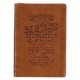 Be Strong Toffee Brown Faux Leather Classic Journal with Zippered Closure - Joshua 1:9