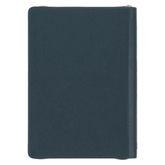 All Things are Possible Teal Tourmaline Faux Leather Journal with Zipper Closure - Matthew 19:26