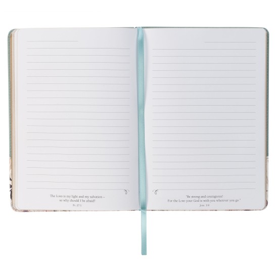 Be Still Teal Meadow Classic Faux Leather Journal with Pen Holder - Psalm 46:10