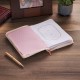 Strength and Honor Pink Floral Faux Leather Classic Journal with Zipper Closure - Proverbs 31:25