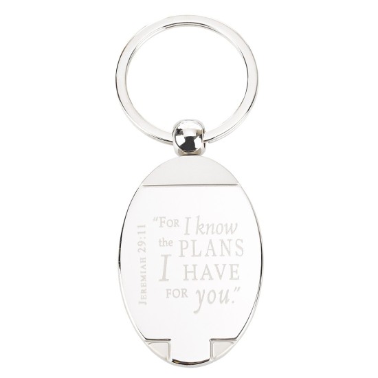 I Know the Plans Silver Metal Key Ring in Gift Tin - Jeremiah 29:11