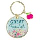 Great Teacher Epoxy-coated Metal Keychain with Charm - Ecclesiastes 2:26