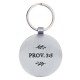 Trust Honey-brown and Navy Epoxy-coated Metal Keychain - Proverbs 3:5