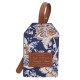 I Can Do All Things Honey-brown and Navy Floral Faux Leather Luggage Tag - Philippians 4:13