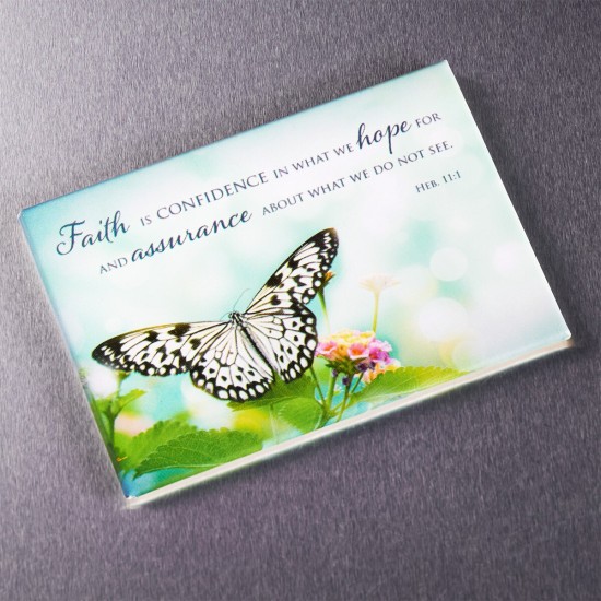 Faith Magnet with Butterfly - Hebrews 11:1