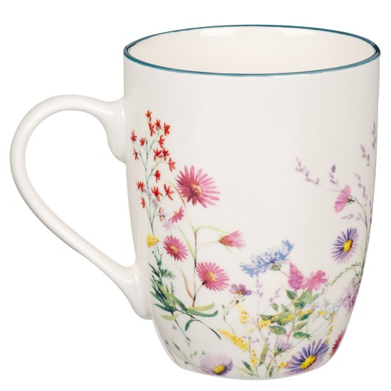 Strength and Shield Floral Meadow Ceramic Coffee Mug - Psalm 28:7