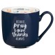 Rejoice Blue Ceramic Coffee Mug - 1 Thessalonians 5:16-18