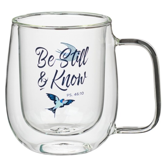 Be Still and Know Double-walled Glass Mug – Psalm 46:10