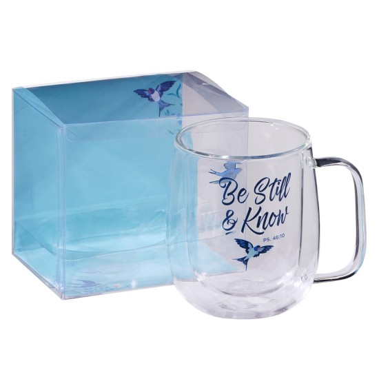 Be Still and Know Double-walled Glass Mug – Psalm 46:10