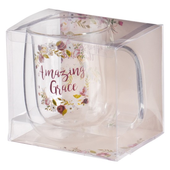 Amazing Grace Double-walled Glass Coffee Mug