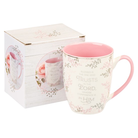 The One Who Trusts in the Lord Pink Ceramic Mug - Jeremiah 17:7