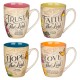 Faith Trust Hope and Love Floral Mug Set