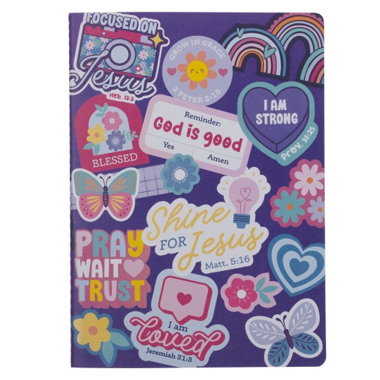 Shine for Jesus Purple Stickers Notebook -  Matthew 5:16