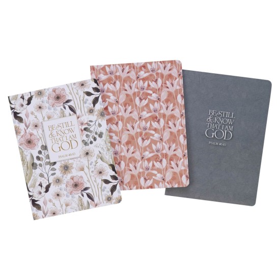 Be Still Teal Meadow Large Notebook Set - Psalm 46:10