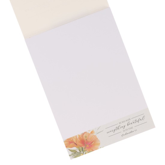 Everything Beautiful Orange Floral Notepad - Ecclesiastes 3:11