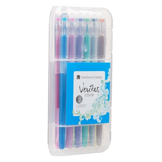 Metallic & Glitter Gel Pen Set - 12pc