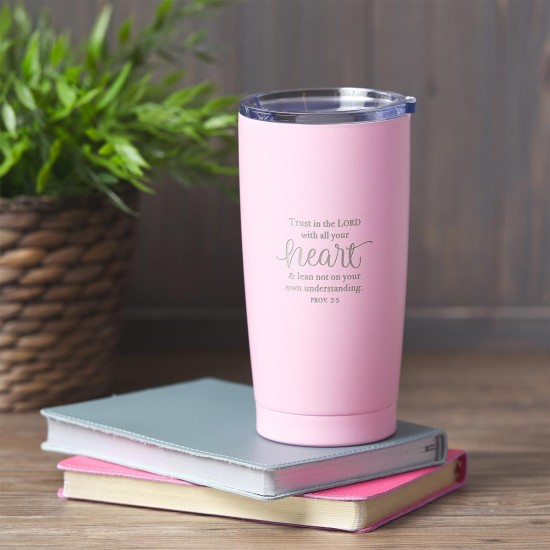 Trust in the Lord Pink Travel Mug - Proverbs 3:5