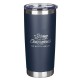 Be Strong and Courageous Navy Stainless Steel Travel Tumbler - Joshua 1:9