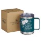 Trust in the Lord Teal Floral Camp-Style Stainless Steel Travel Mug - Proverbs 3:5