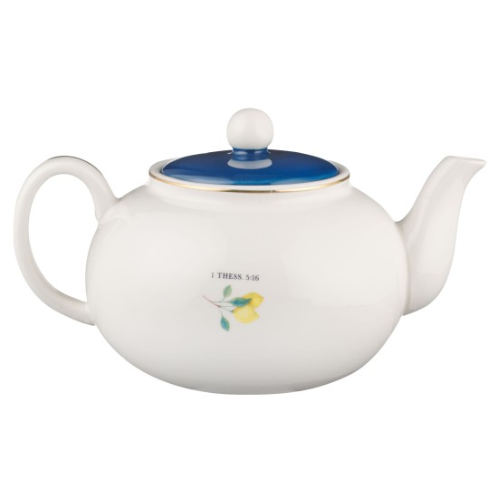 Rejoice Always Lemon Ceramic Teapot - 1 Thessalonians 5:16