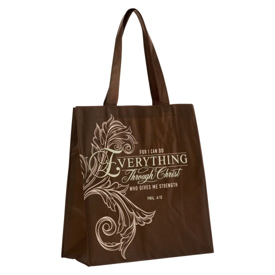 Everything Through Christ Fluted Iris Shopping Tote Bag - Philippians 4:13