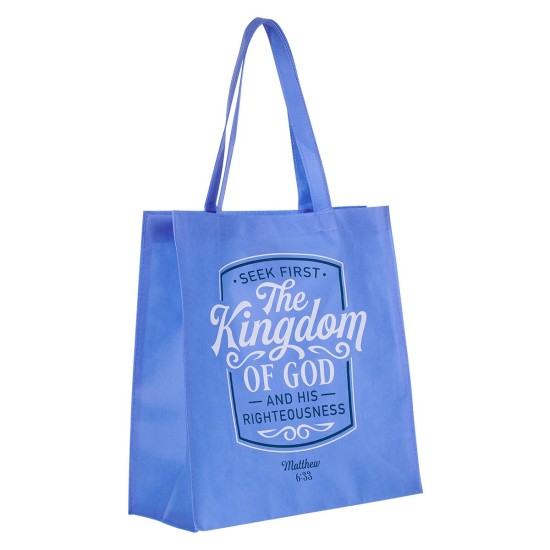 The Kingdom of God Blue Shopping Tote Bag - Matthew 6:33