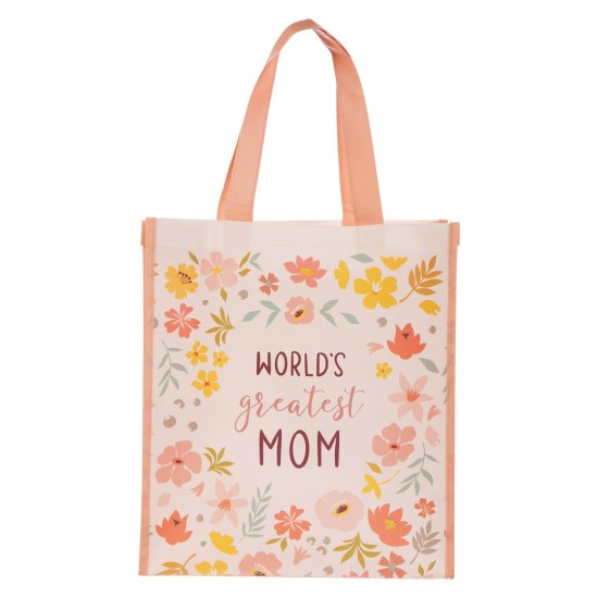 World's Greatest Mom Non-woven Coated Tote Bag