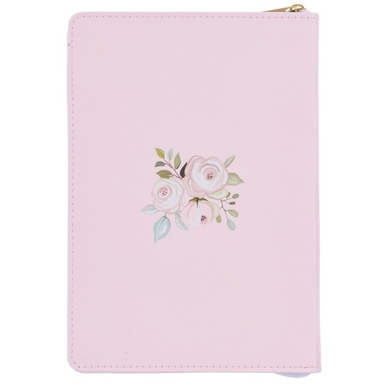 Trust in the Lord Blush Pink Faux Leather 2025 Executive Planner with Zipper Closure - Proverbs 3:5